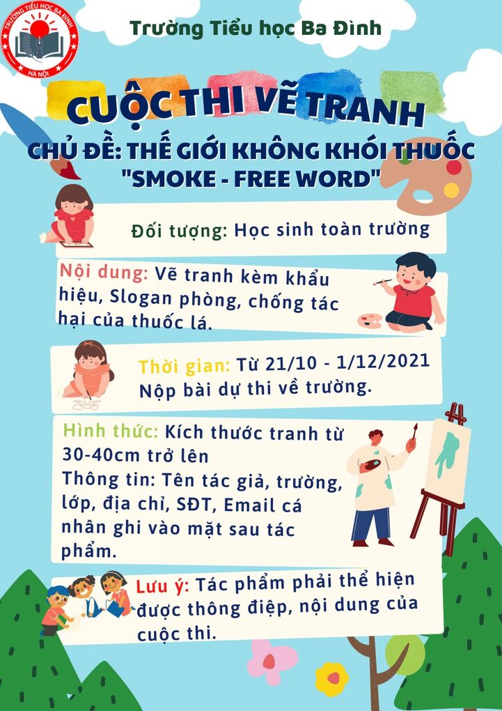 Cuộc thi vẽ tranh kèm khẩu hiệu Slogan phòng, chống tác hại của thuốc lá với chủ đề "Thế giới không khói thuốc - Smoke-Free Word" năm 2021