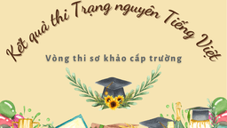 Trường TH Ba Đình thông báo Kết quả thi Trạng nguyên Tiếng Việt - Vòng thi sơ khảo cấp trường