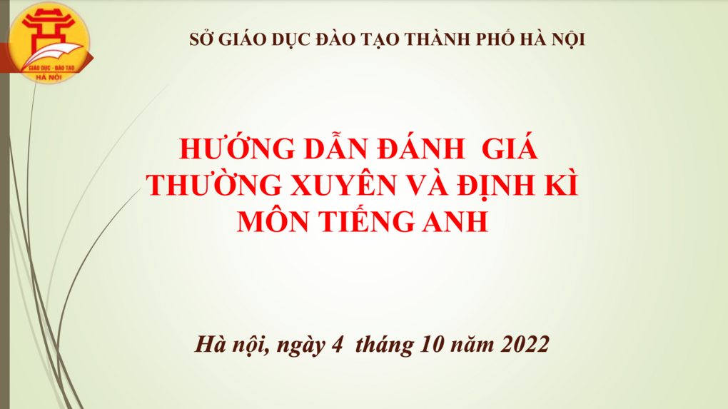 Hướng dẫn đánh giá thường xuyên và định kỳ môn Tiếng Anh