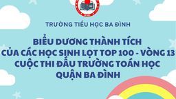 Trường Tiểu học Ba Đình: Biểu dương thành tích của các học sinh lọt top 100 vòng 13 cuộc thi Đấu trường Toán học quận Ba Đình