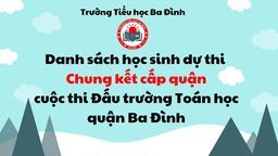 Danh sách học sinh dự thi vòng Chung kết cấp quận - cuộc thi Đấu trường toán học quận Ba Đình năm học 2021-2022
