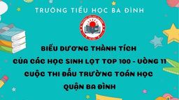 Trường Tiểu học Ba Đình: Biểu dương thành tích của các học sinh lọt top 100 vòng 11 cuộc thi Đấu trường Toán học quận Ba Đình