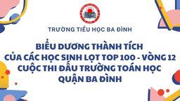 Trường Tiểu học Ba Đình: Biểu dương thành tích của các học sinh lọt top 100 vòng 12 cuộc thi Đấu trường Toán học quận Ba Đình