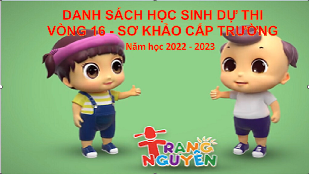Trường Tiểu học Ba Đình thông báo danh sách học sinh tham gia cuộc thi Trạng nguyên Tiếng Việt vòng 16 – sơ khảo cấp trường