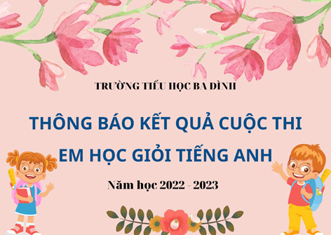 Trường Tiểu học Ba Đình thông báo kết quả Vòng 2 cuộc thi  “Em học giỏi Tiếng Anh “ năm học 2022 – 2023