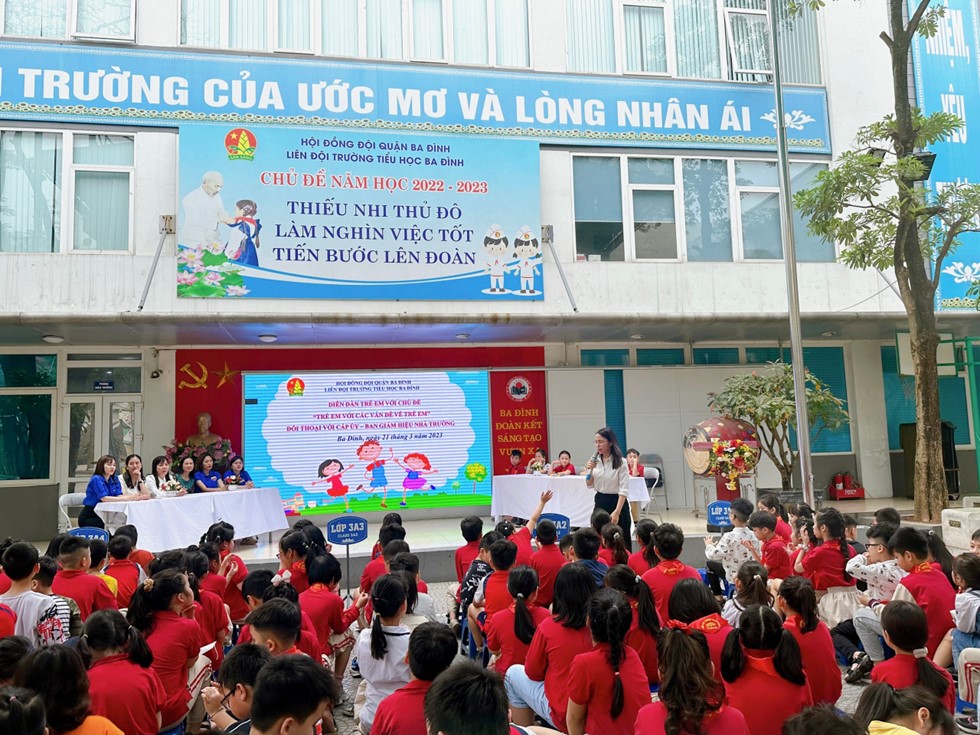 Liên đội trường Tiểu học Ba Đình tổ chức Diễn đàn “ Trẻ em với các vấn đề về trẻ em”