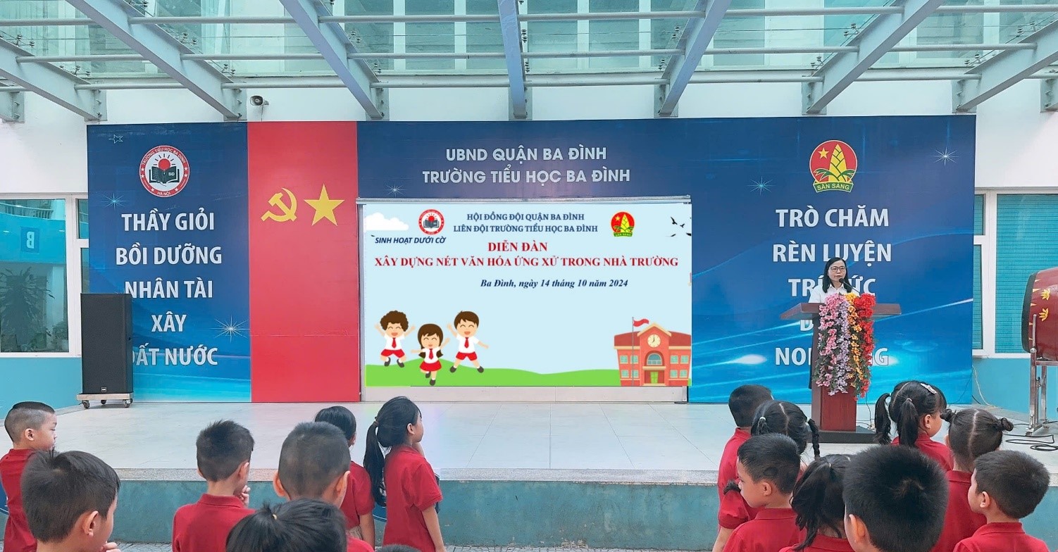 Liên đội trường Tiểu học Ba Đình tổ chức Diễn đàn xây dựng nét văn hóa ứng xử trong nhà trường
