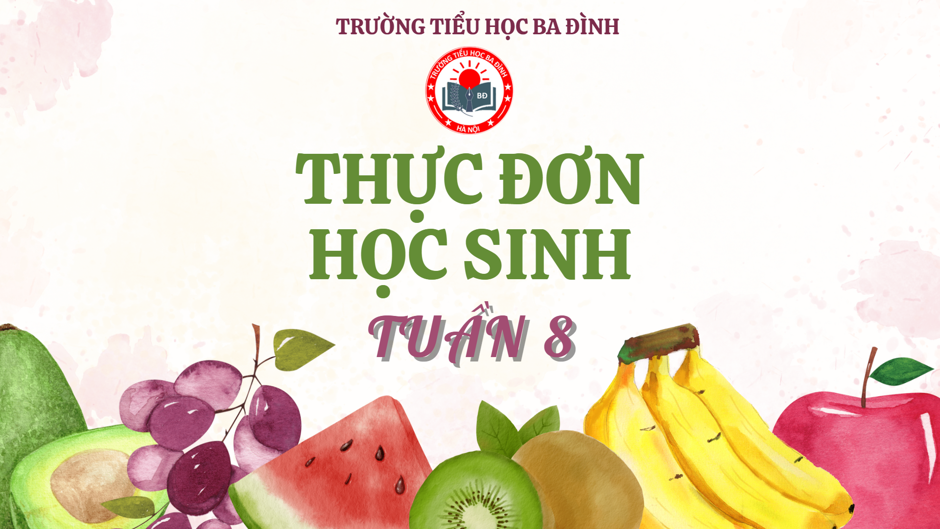 Thực đơn tuần 8 (áp dụng từ 28/10/2024 đến 01/11/2024)