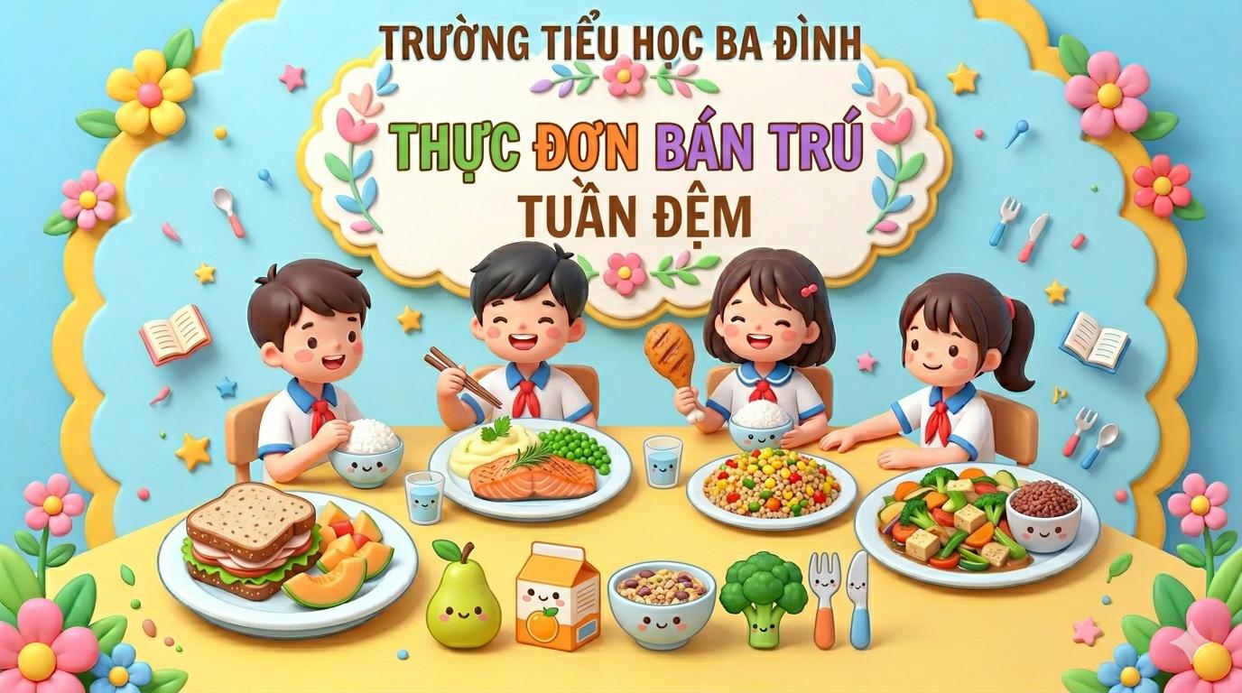 Thực đơn bán trú tuần Đệm (áp dụng từ 27/4/2026 đến 1/5/2026)