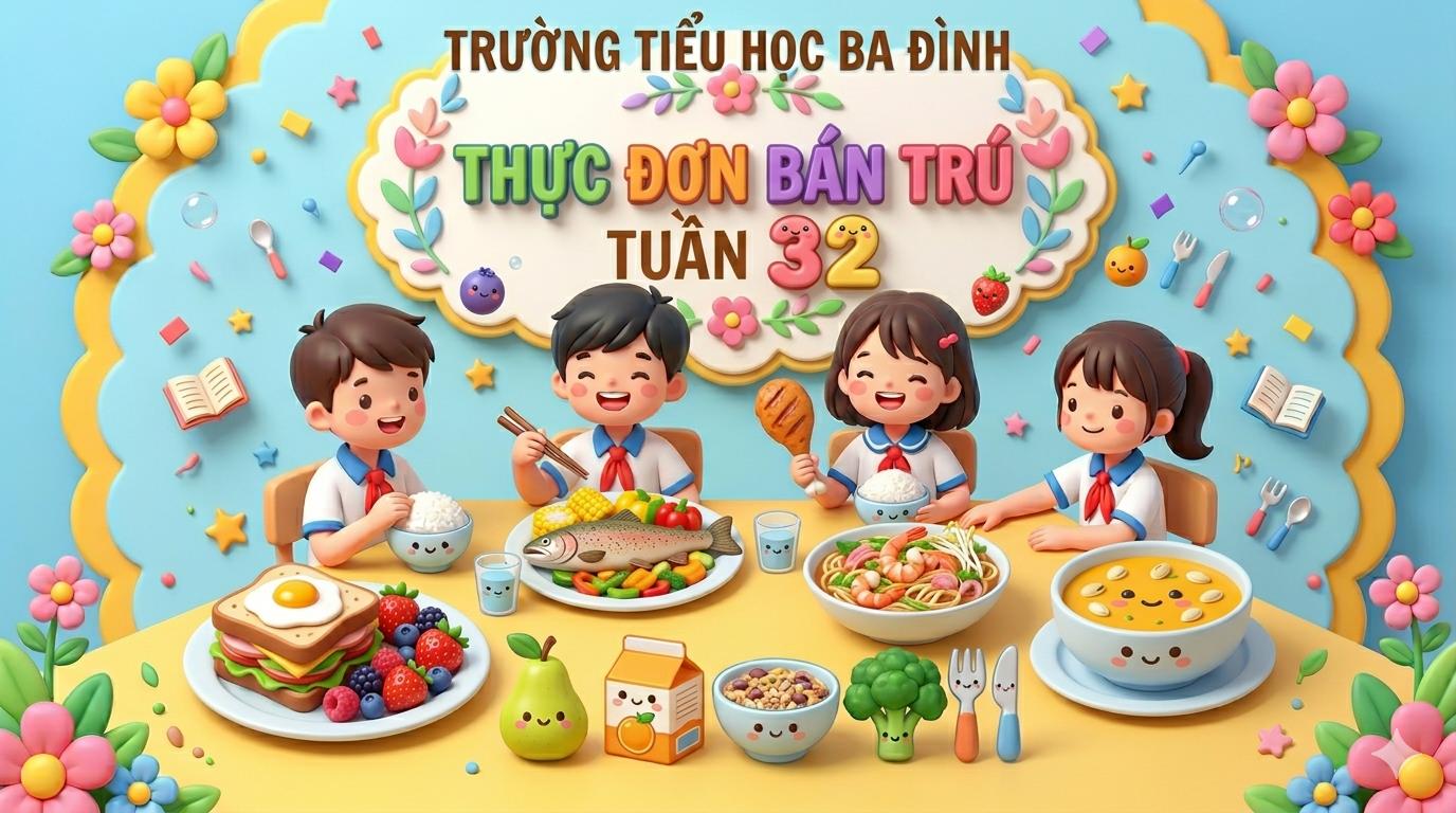 Thực đơn bán trú tuần 32 (áp dụng từ 4/5/2026 đến 8/5/2026)