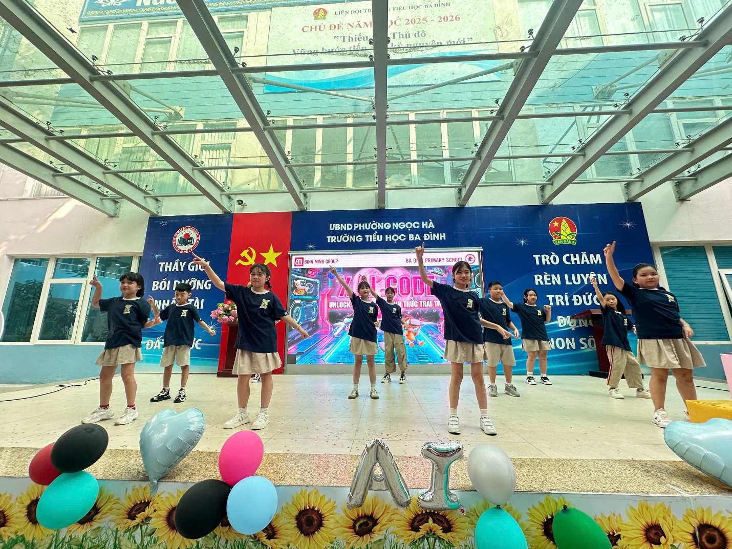 A group of children dancing on a stage

AI-generated content may be incorrect.