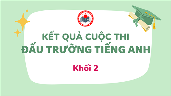 Trường Tiểu học Ba Đình thông báo kết quả cuộc thi Đấu trường Toán học và Tiếng Anh cấp trường – Môn Tiếng Anh năm học 2024 - 2025 dành cho Khối 2