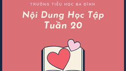 Trường TH Ba Đình thông báo Nội dung học trực tuyến - Tuần 20 (Từ ngày 24/1 đến ngày 28/1/2022)