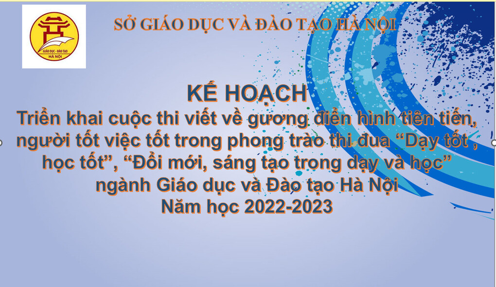 Triển khai Cuộc thi viết về gương điển hình tiên tiến, người tốt việc tốt trong phong trào thi đua "Dạy tốt, học tốt", " Đổi mới, sáng tạo trong dạy và học"