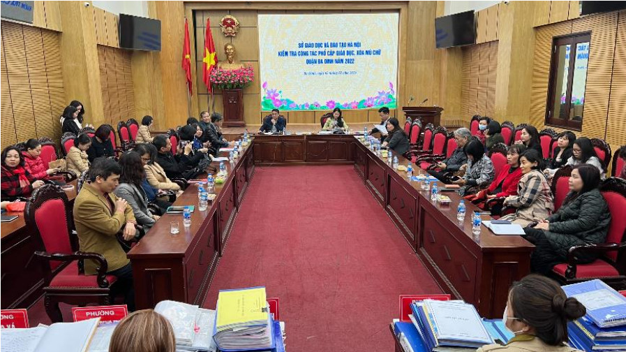 Quận Ba Đình đón đoàn kiểm tra công tác phổ cập giáo dục, xóa mù chữ của Sở Giáo dục và Đào tạo Hà Nội