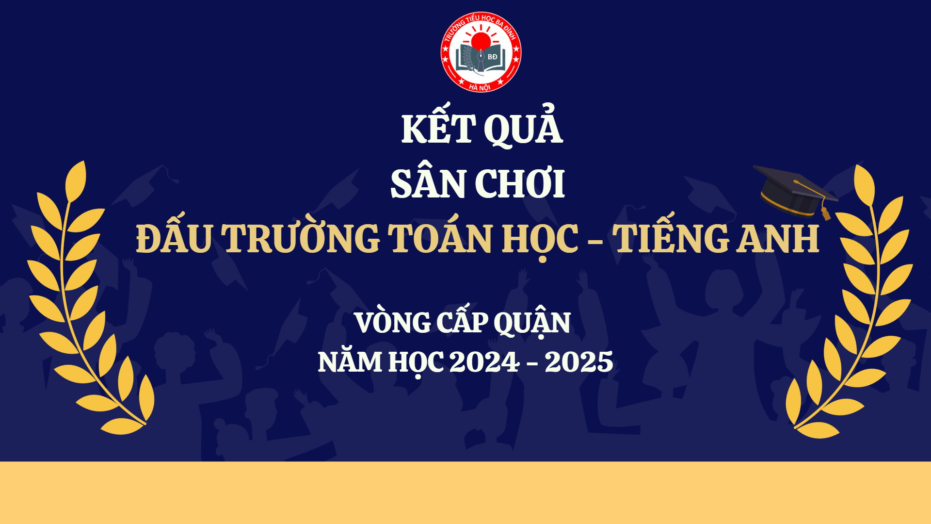 Trường Tiểu học Ba Đình thông kết quả của Sân chơi Đấu trường Toán học – Tiếng Anh cấp Quận 2024 – 2025