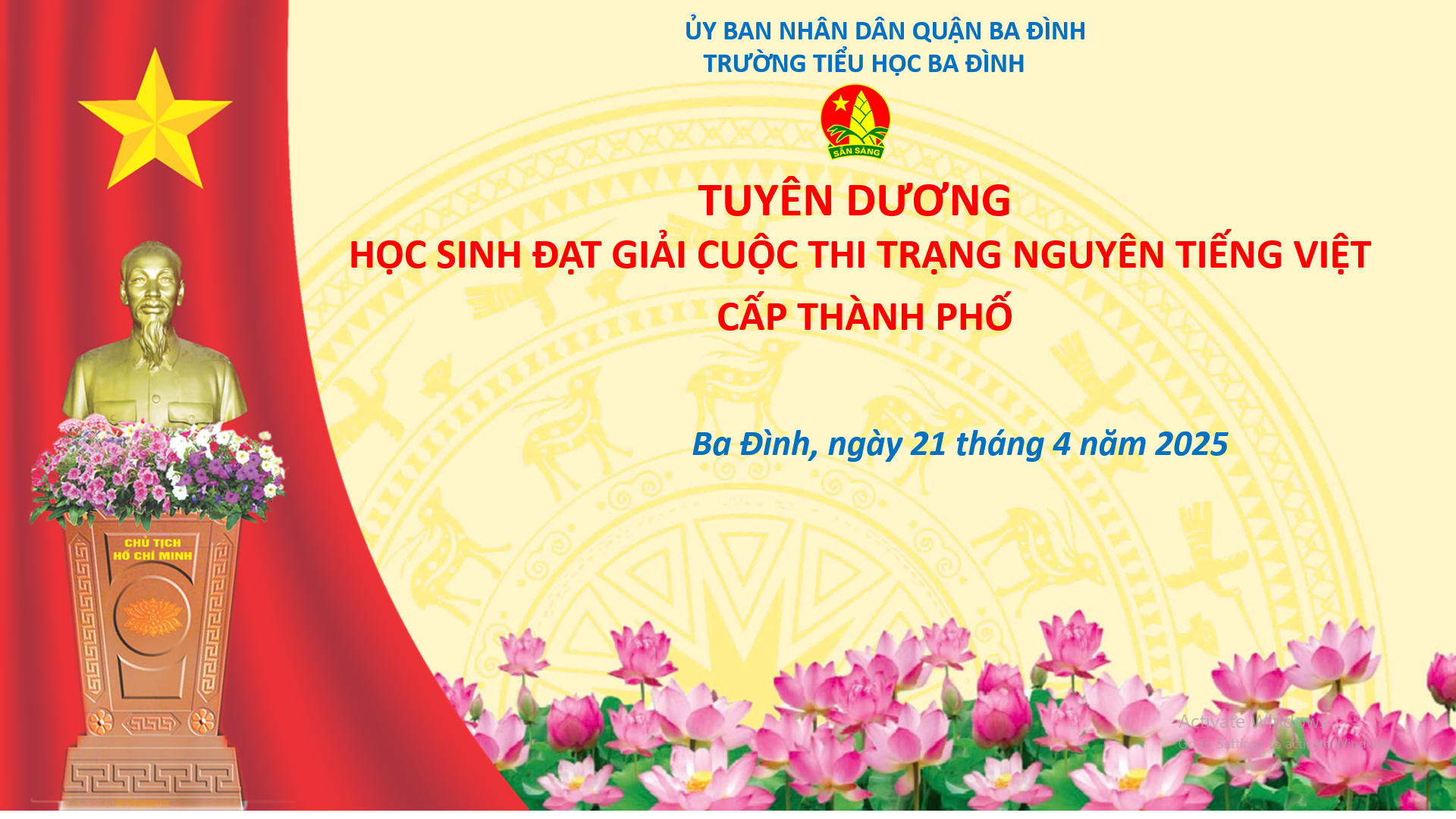 Trường Tiểu học Ba Đình tuyên dương học sinh đạt giải sân chơi “Trạng Nguyên Tiếng Việt” vòng thi Hội – cấp Thành phố năm học 2024 – 2025